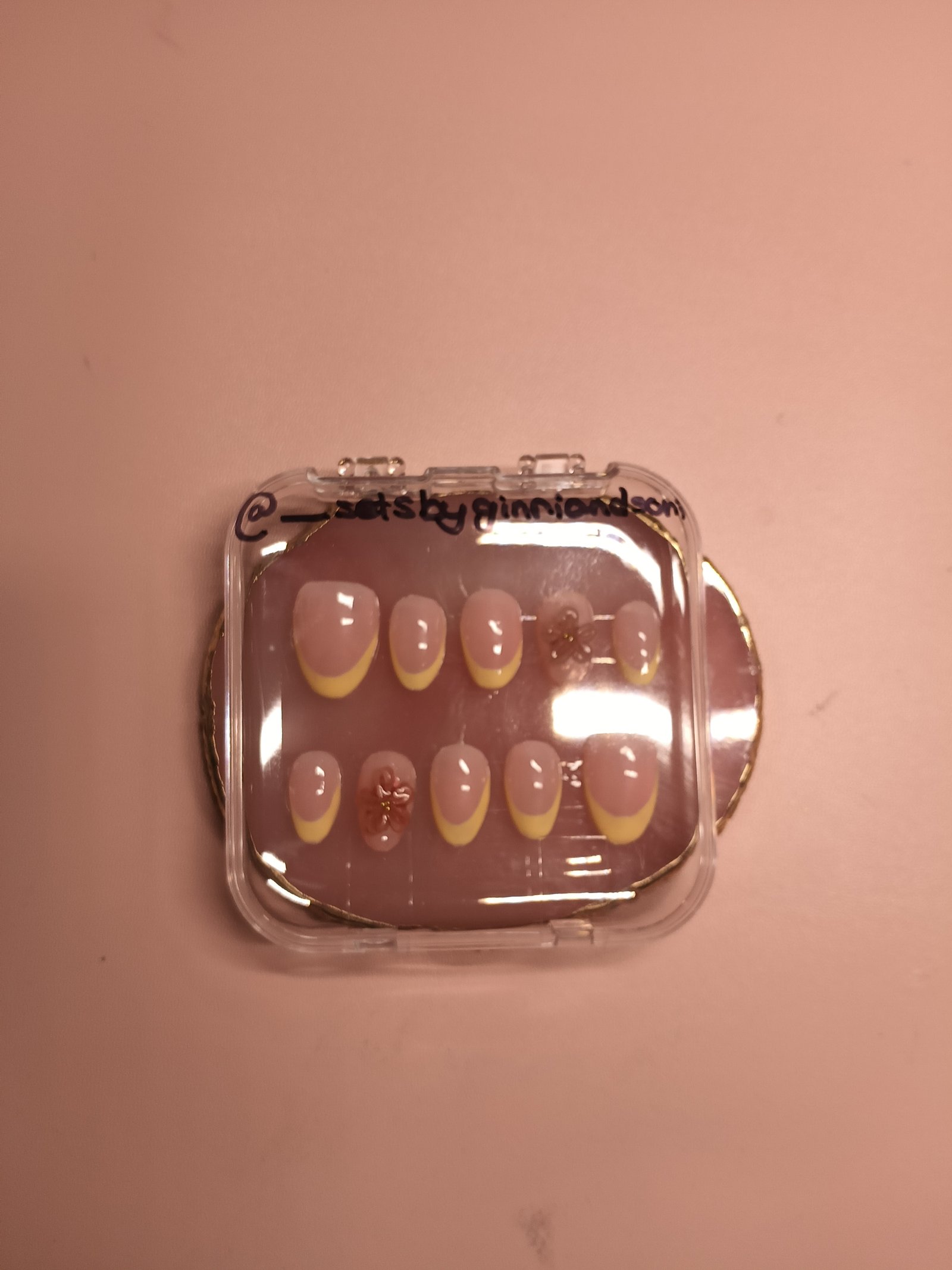 Lemon Bloom French press-on nail set by Sets by Ginni