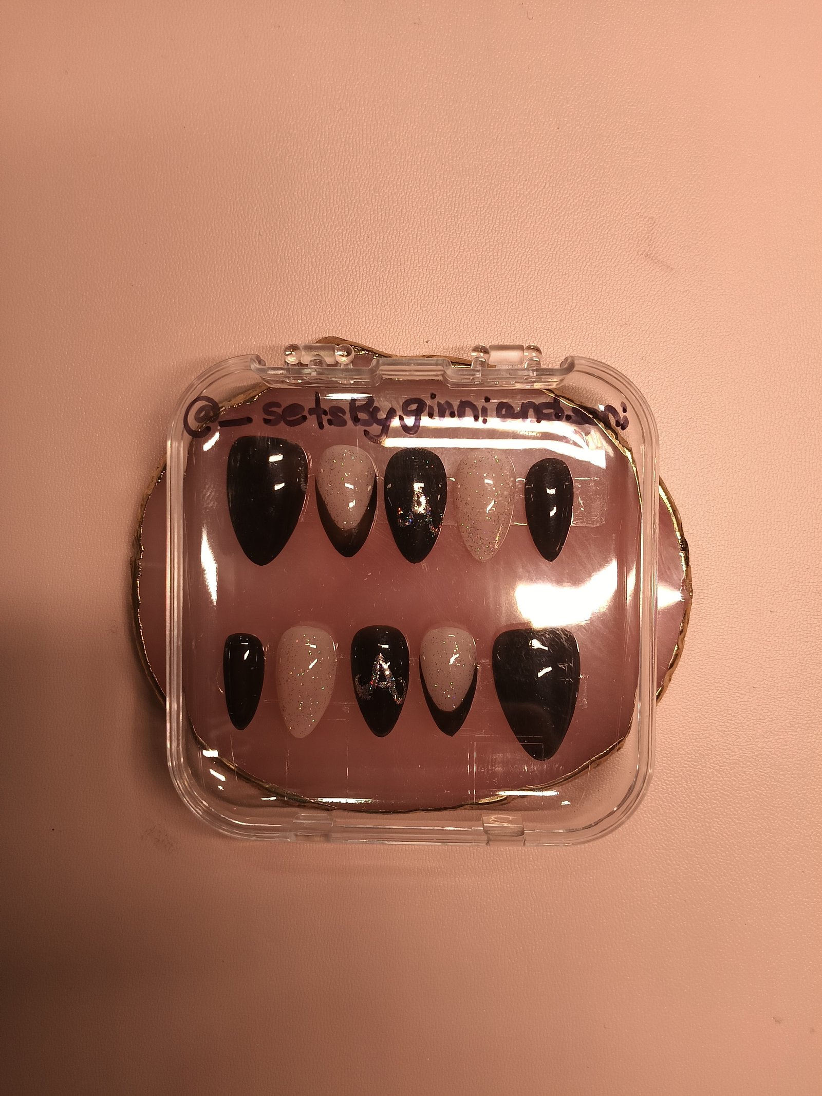 Midnight Star & Glitter Stiletto press-on nail set by Sets by Ginni